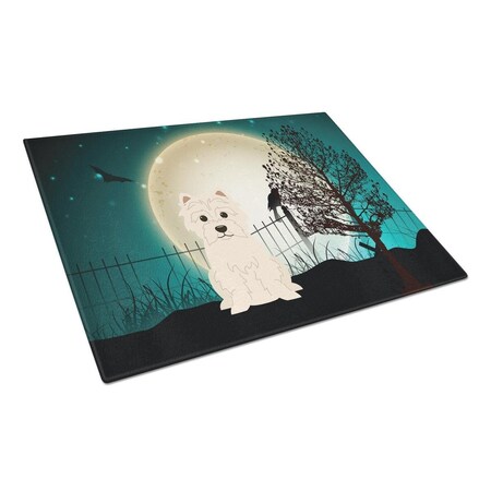 Carolines Treasures Halloween Scary Westie Glass Cutting Board, Large BB2232LCB